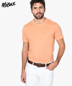 tee-shirt homme regular a manches courtes en coton bio orange7629501_1