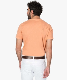 tee-shirt homme regular a manches courtes en coton bio orange7629501_3