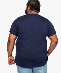 tee-shirt homme en coton bio avec poche poitrine a motifs bleu7631701_3