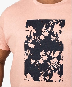 tee-shirt homme avec large motif fleuri sur lavant rose tee-shirts7632201_2