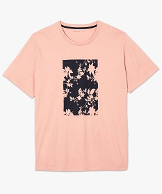 tee-shirt homme avec large motif fleuri sur lavant rose tee-shirts7632201_4