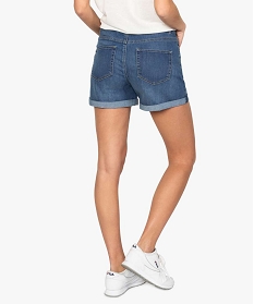 short en jean pour femme avec revers cousus gris shorts7634601_3