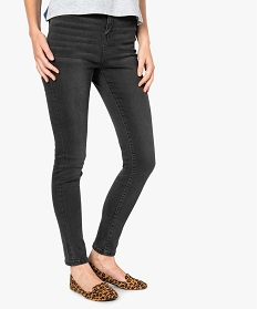 jean femme slim taille haute en stretch delave devant gris pantalons jeans et leggings7640601_1