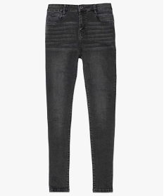 jean femme slim taille haute en stretch delave devant gris pantalons jeans et leggings7640601_4