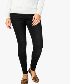 jean femme skinny a taille normale en stretch delave noir jeans7640701_1