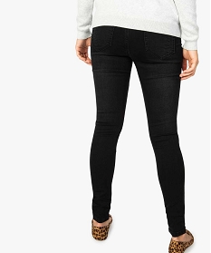 jean femme skinny a taille normale en stretch delave noir jeans7640701_3