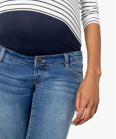jean de grossesse slim 4 poches avec bandeau jersey gris slim7641801_2
