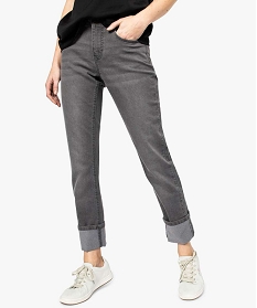 pantalon femme coupe regular 4 poches gris pantalons jeans et leggings7641901_1