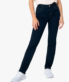 jean femme regular taille normale et surpiqures contrastantes bleu pantalons jeans et leggings7642001_1