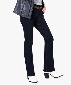 jean femme coupe bootcut avec ceinture tressee bleu pantalons jeans et leggings7643201_1