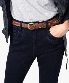 jean femme coupe bootcut avec ceinture tressee bleu pantalons jeans et leggings7643201_2