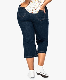 pantacourt femme en jean large avec ceinture bicolore bleu pantalons et jeans7645801_3