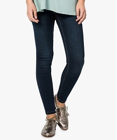GEMO Jean de grossesse coupe slim avec bandeau stretch taille haute bleu standard