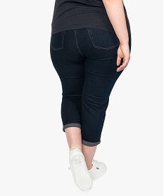 pantacourt femme grande taille coupe slim en denim stretch bleu7648001_3