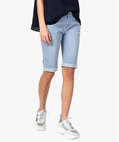 bermuda femme en jean 5 poches bleu shorts7648501_1