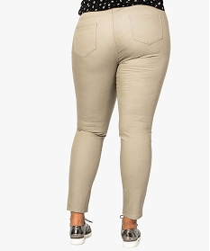 pantalon femme stretch uni 5 poches brun pantalons et jeans7649001_3