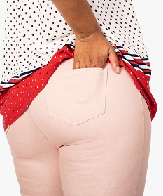 pantalon femme stretch uni 5 poches rose7649201_2