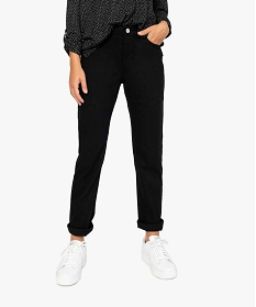 jean femme en toile unie 4 poches coupe regular - longueur l30 noir pantalons7652101_1