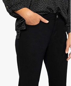pantalon femme en toile unie 4 poches coupe regular - longueur l30 noir7652101_2