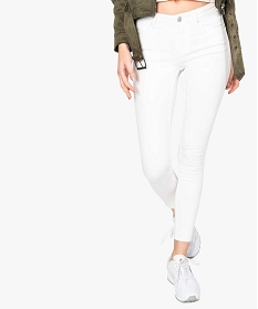 jean femme skinny taille basse en coton stretch uni blanc pantalons7652301_1