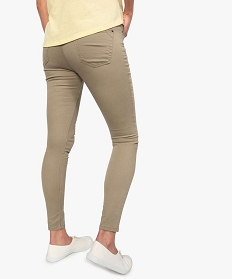 jean femme skinny taille basse en coton stretch uni beige pantalons7652401_3