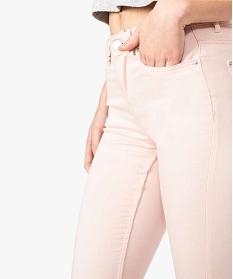 jean femme skinny taille basse en coton stretch uni rose pantalons7652601_2
