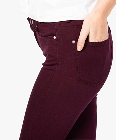 jean femme skinny taille basse en coton stretch uni rouge pantalons7652701_2