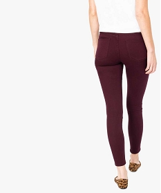 jean femme skinny taille basse en coton stretch uni rouge pantalons7652701_3