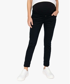 GEMO Jean de grossesse coupe slim avec bandeau élastiqué Noir