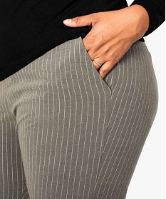 pantalon femme 78e a revers et taille elastique gris pantalons et jeans7653701_2