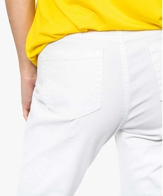 pantalon femme en toile coupe slim 5 poches blanc pantalons7653901_2