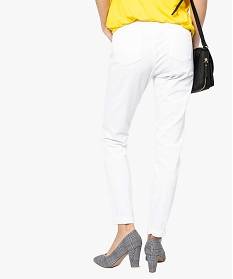 pantalon femme en toile coupe slim 5 poches blanc7653901_3