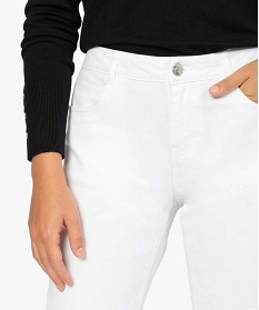 pantalon femme en toile unie 4 poches coupe regular blanc7654001_2