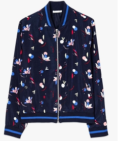 blouson femme facon bombers a motifs fleuris bleu7659901_4