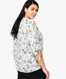 chemise femme fleurie et fluide en polyester recycle vert7661701_3