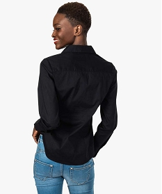 chemise femme unie coupe cintree noir chemisiers7663501_3