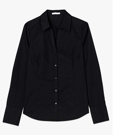 chemise femme unie coupe cintree noir chemisiers7663501_4