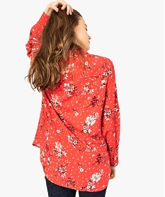 chemise femme imprimee avec manches retroussables rouge7663701_3