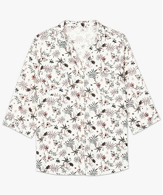 chemise femme a motifs fleuris et fermeture boutons blanc7665101_4