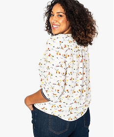 tunique femme fluide a motifs avec bord-cote sport aux manches imprime chemisiers et blouses7666901_3
