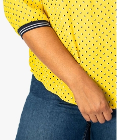 tunique femme fluide a motifs avec bord-cote sport aux manches imprime chemisiers et blouses7667001_2