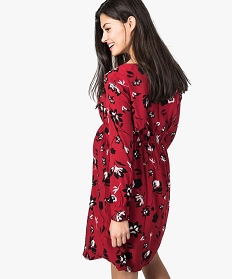 robe de grossesse fluide a imprime fleuri et taille empire rouge7670601_3