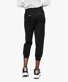 pantalon de jogging femme en maille fine avec touches pailletees noir7672801_3