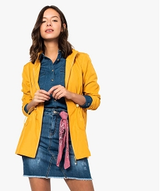 GEMO Veste femme imperméable avec col montant Jaune