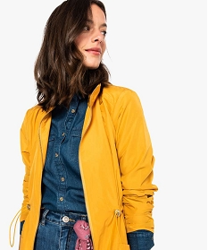 veste femme impermeable avec col montant jaune manteaux7675401_2