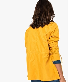 veste femme impermeable avec col montant jaune manteaux7675401_3