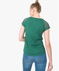 tee-shirt femme a manches courtes en dentelle vert t-shirts manches courtes7683401_3
