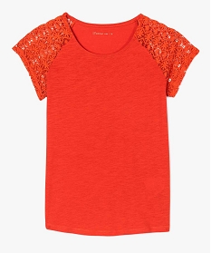 tee-shirt femme a manches courtes en dentelle rouge t-shirts manches courtes7683501_4