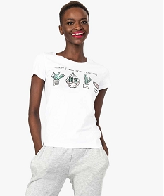 tee-shirt femme a manches courtes en coton biologique blanc7684201_1