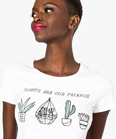 tee-shirt femme a manches courtes en coton biologique imprime t-shirts manches courtes7684201_2